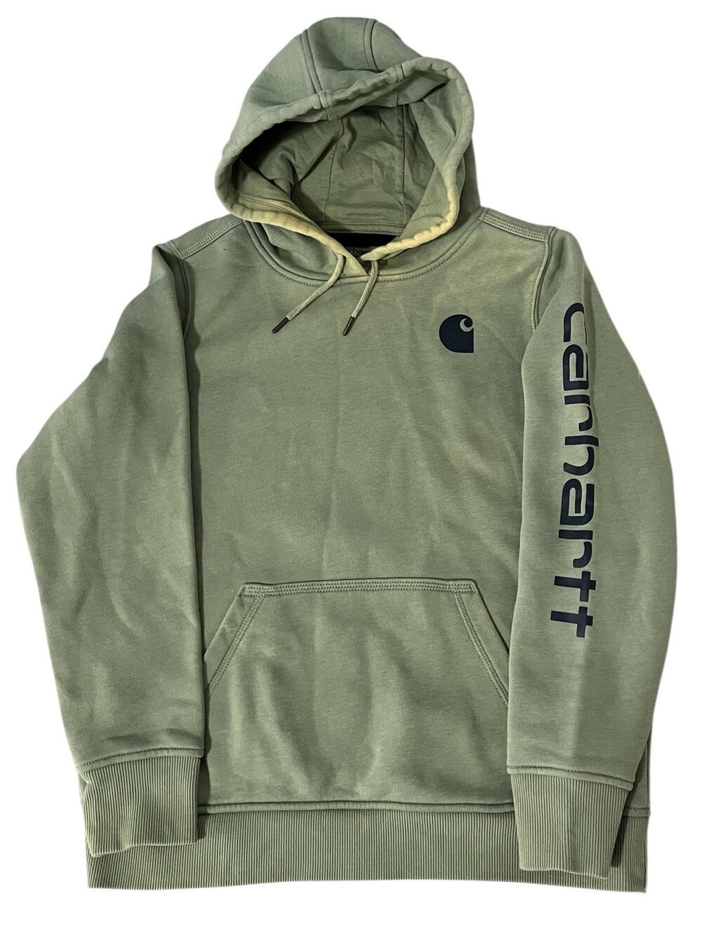 Carhartt Women Green Size Large Pullover Hoodie Great Fading 102791 GAO